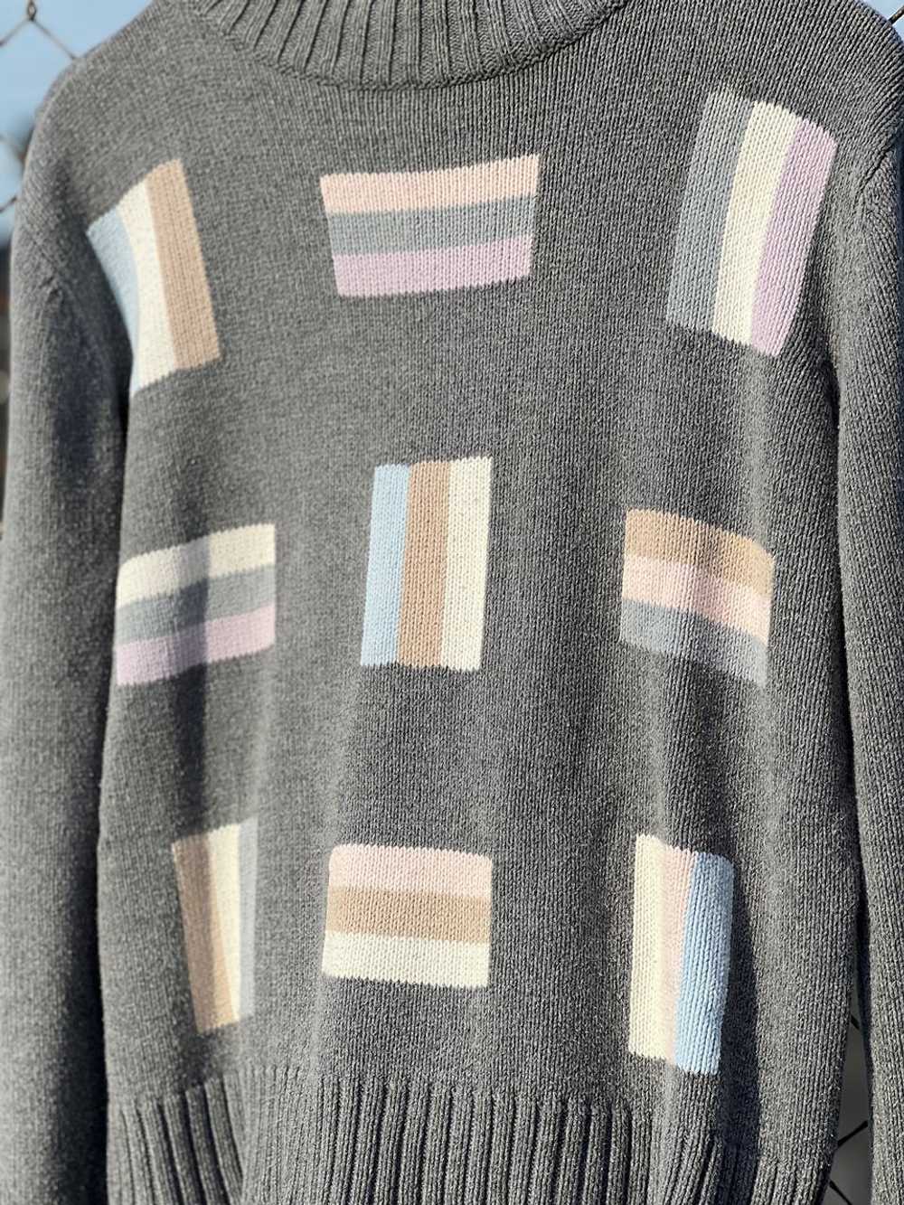 Liz Claiborne Grey Floating Block Sweater (L) |… - image 2