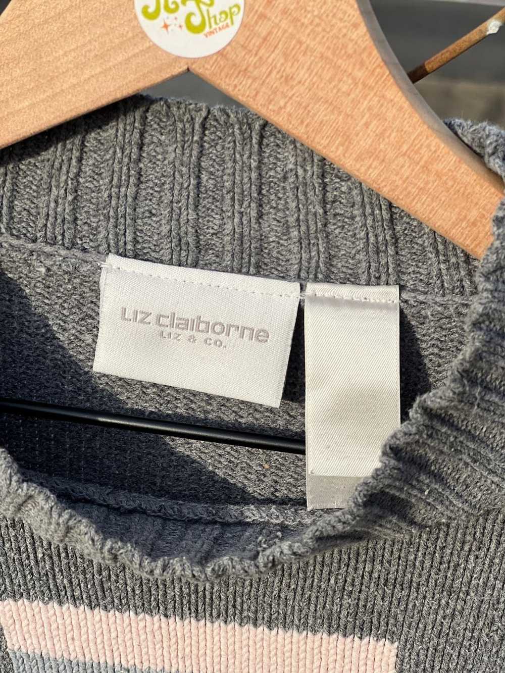 Liz Claiborne Grey Floating Block Sweater (L) |… - image 3