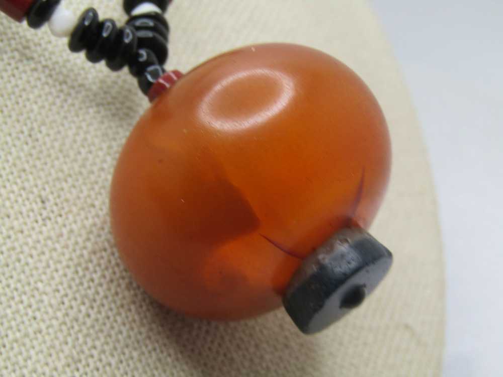 Vintage Bakelite Pendant Glass Beaded Necklace, 2… - image 4