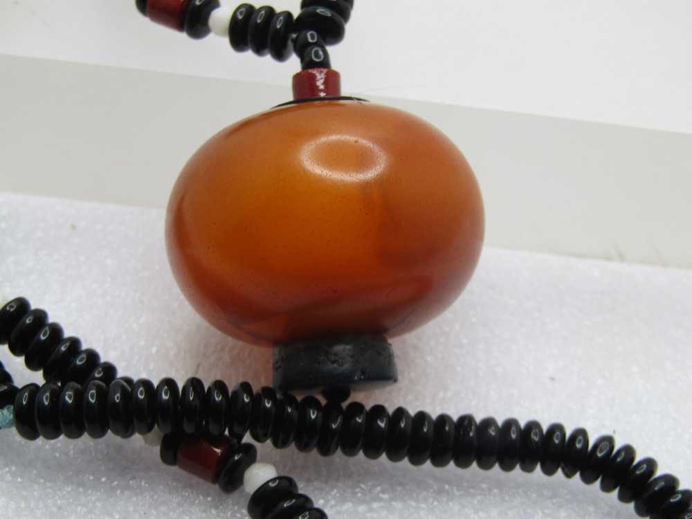 Vintage Bakelite Pendant Glass Beaded Necklace, 2… - image 6