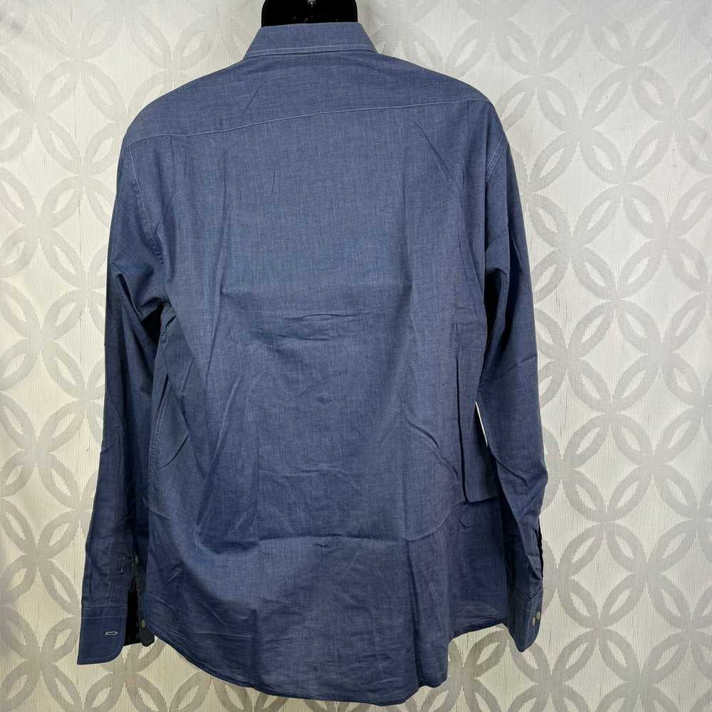 Cole Haan Cole Haan Cotton Long Sleeve Blue Chamb… - image 5