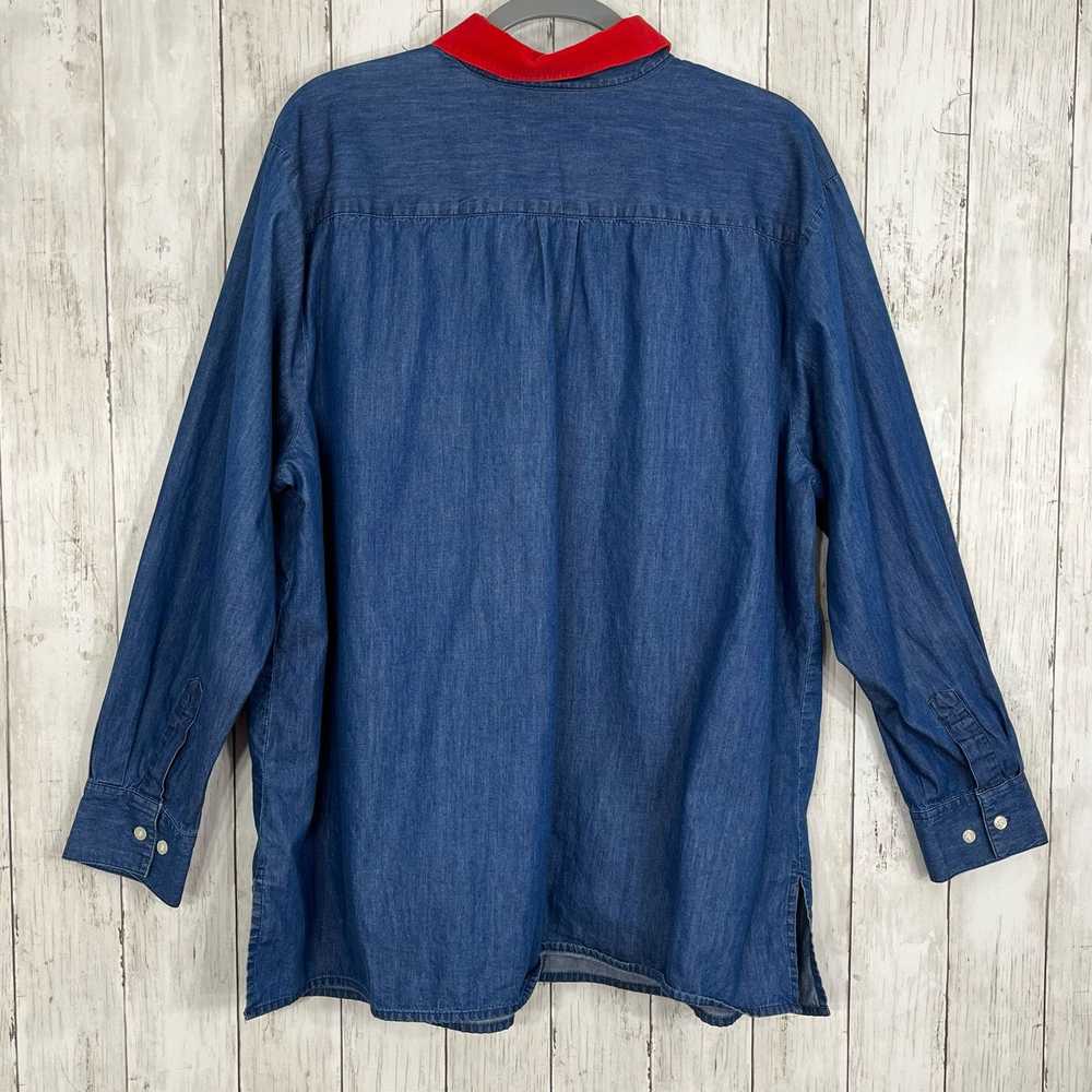 Other Karen Scott Long Sleeve Button Up Denim Cot… - image 7