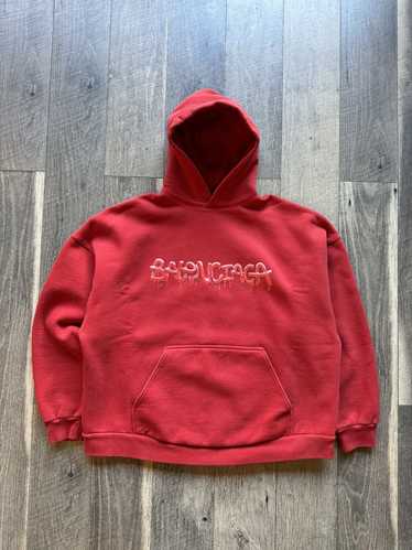 Balenciaga Balenciaga Drip Spellout Hoodie Red - S