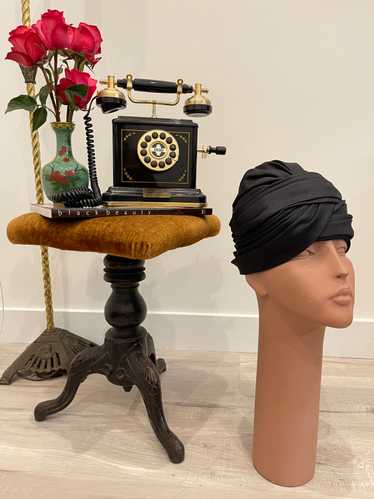 Franck and Fils Black Silk Head Turban - image 1