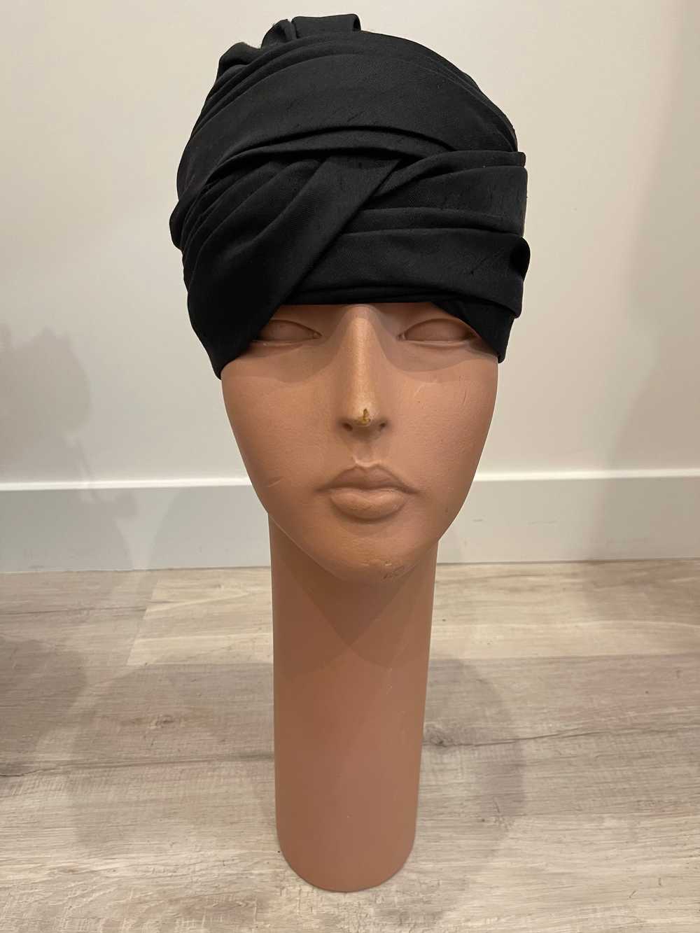 Franck and Fils Black Silk Head Turban - image 2