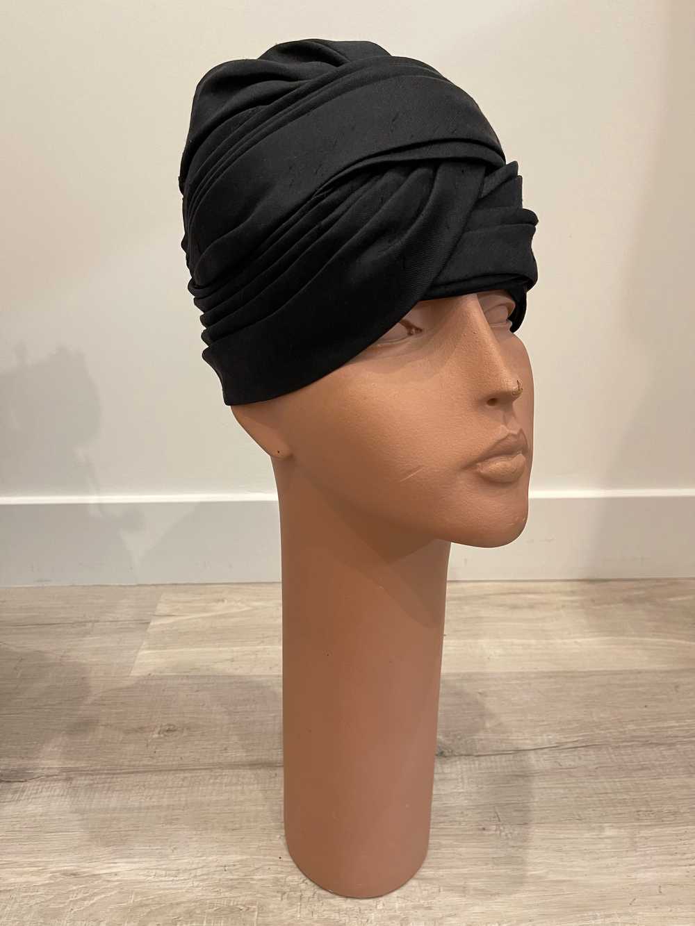 Franck and Fils Black Silk Head Turban - image 3