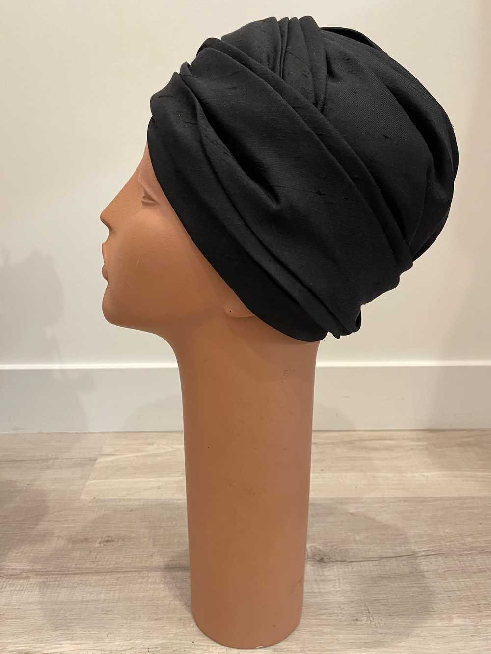 Franck and Fils Black Silk Head Turban - image 5