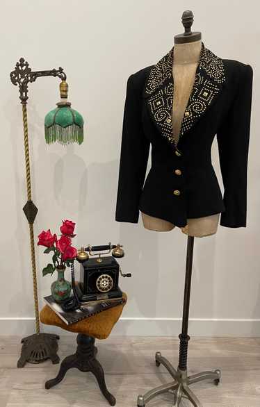 Alberto Makali Black Gold Studded Blazer