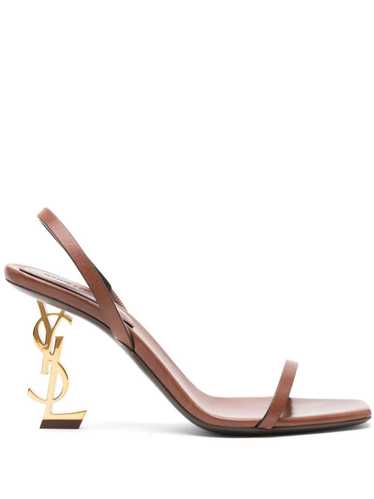 Saint Laurent Paris OPYUM LEATHER HEEL SANDALS