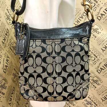 Coach Shoulder Bag Messenger Signature Black FM125 - image 1