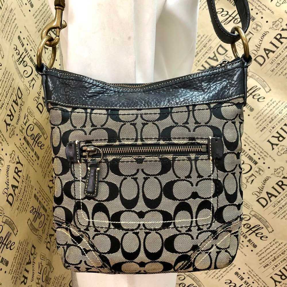 Coach Shoulder Bag Messenger Signature Black FM125 - image 2