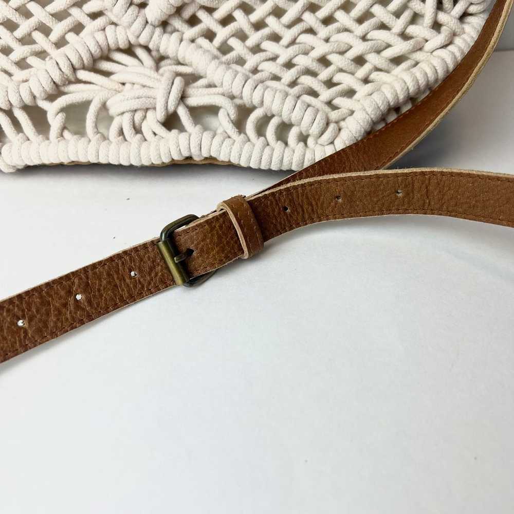 Sundance Anabaglish Macrame Handbag Purse Wood Ha… - image 5