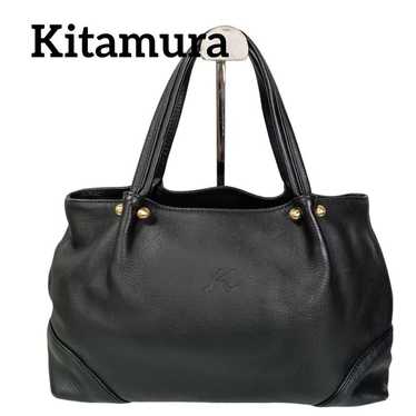 435 Beautiful Kitamura Handbag Leather Black - image 1