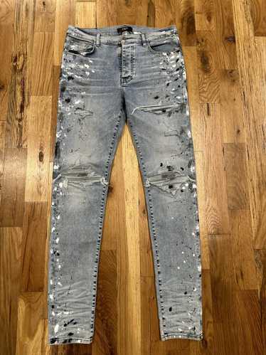 Amiri Amiri MX1 Denim Patch Paint Splatter Blue De