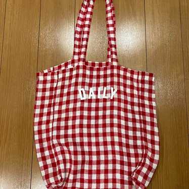 LONGTRACKFOODS Linen Gingham Tote Bag - image 1