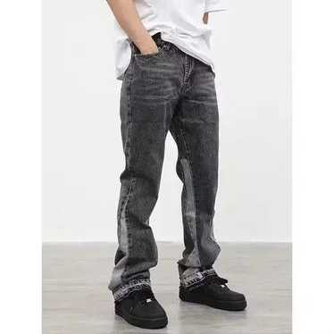 Streetwear Vintage Patchwork Flare Jeans Urban Men