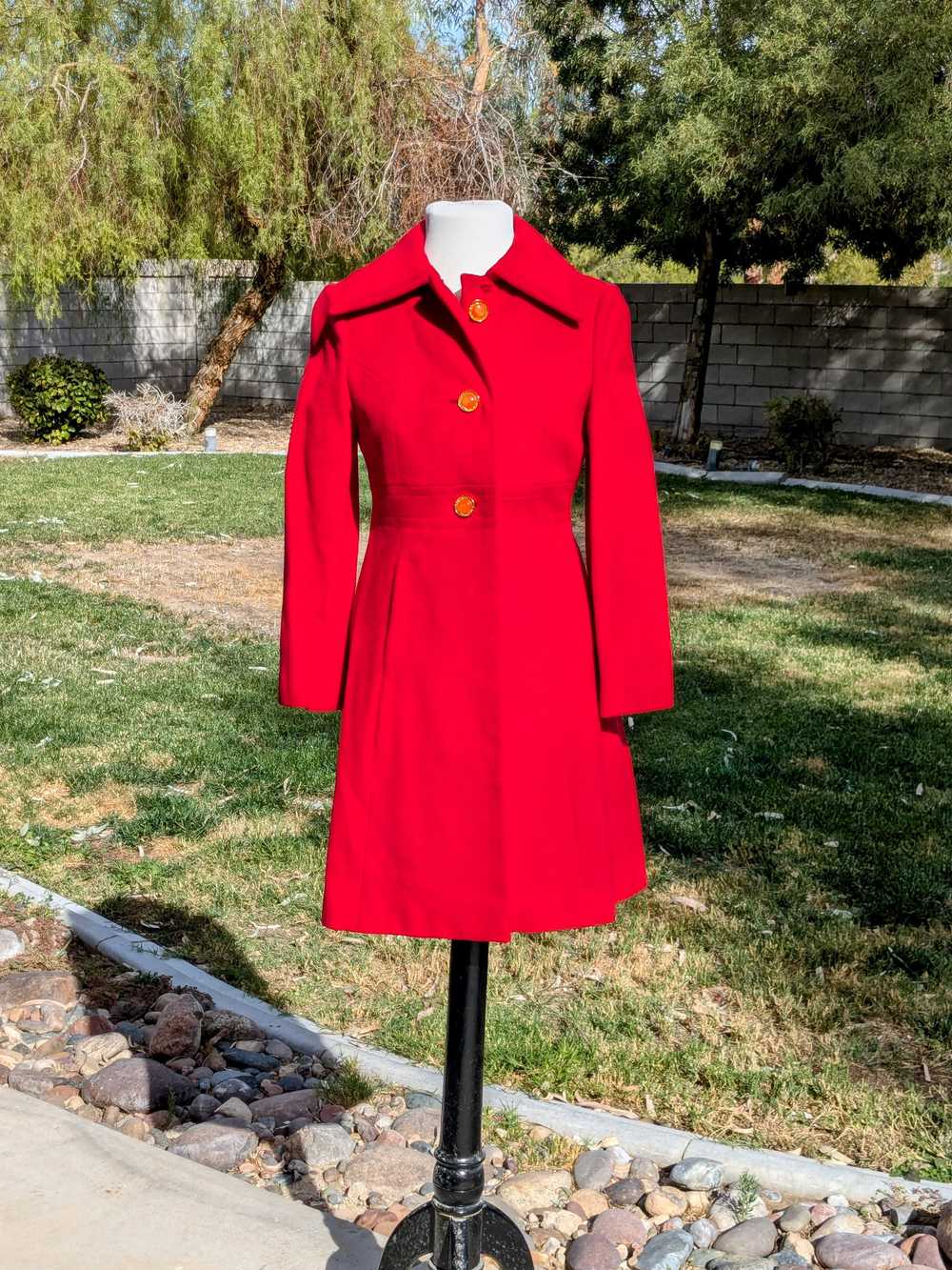 Vintage 1960s Vintage Petite Acme Crimson Wool Fi… - image 1