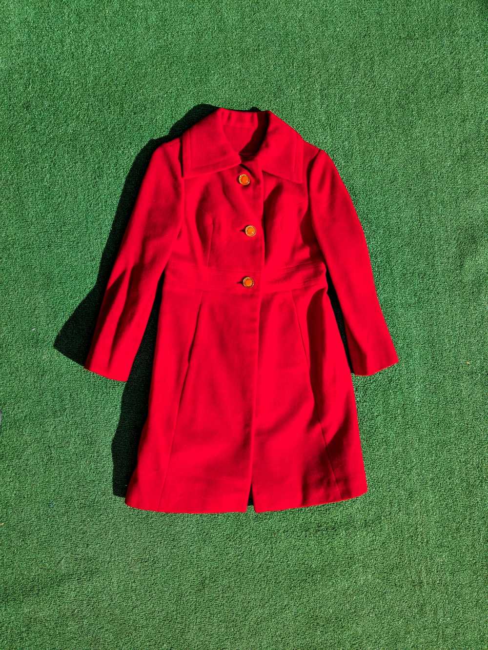 Vintage 1960s Vintage Petite Acme Crimson Wool Fi… - image 7