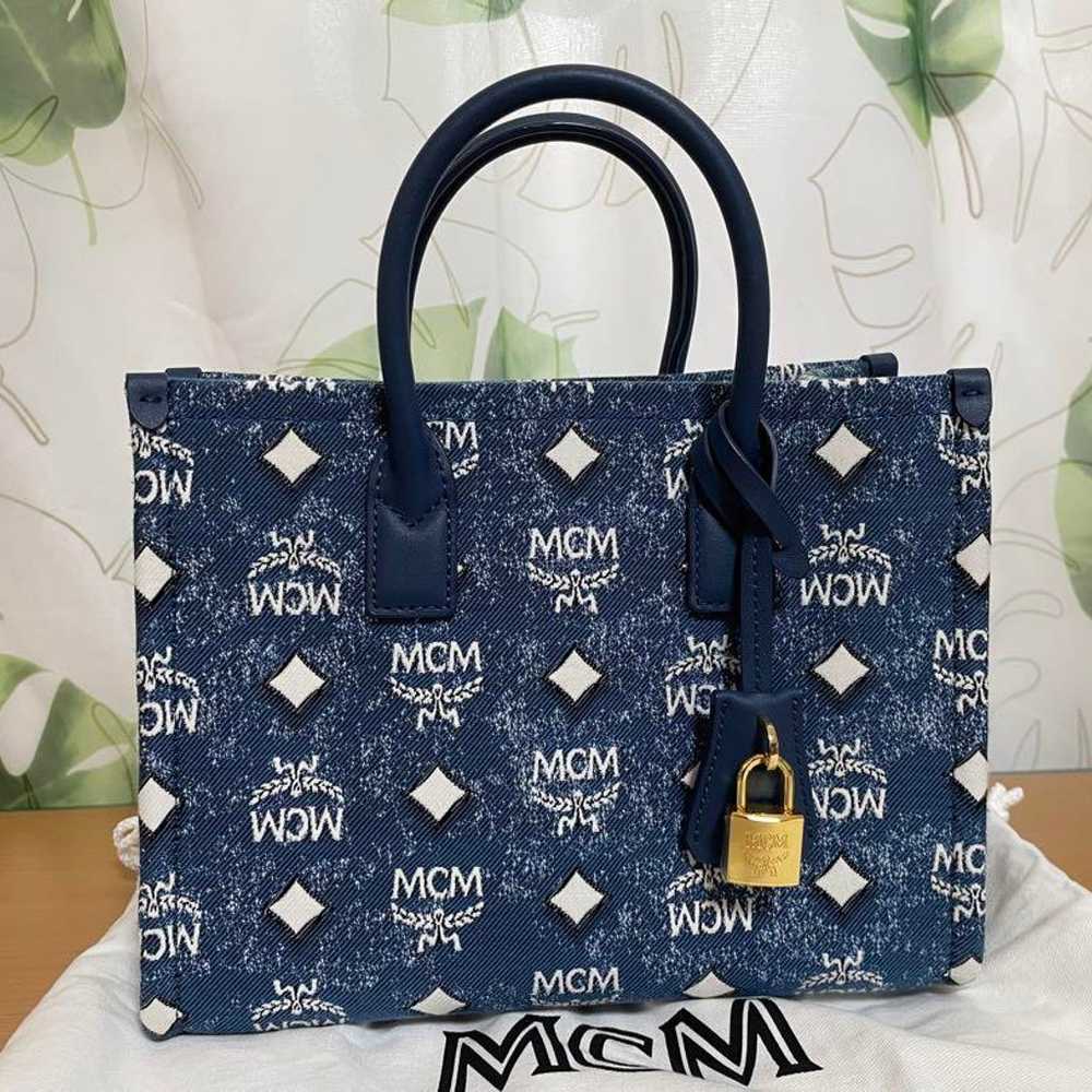 MCM Small Tote Bag Munich Denim Outlet Purchase - image 2