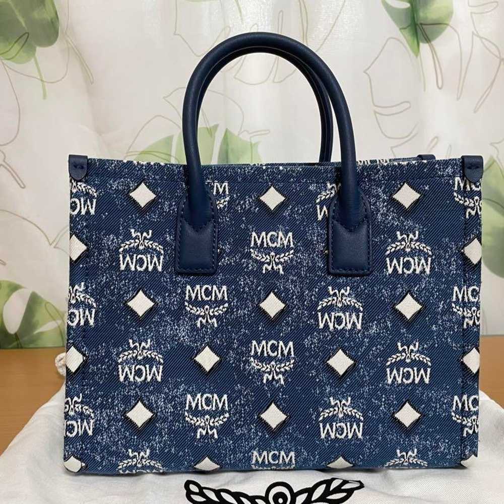 MCM Small Tote Bag Munich Denim Outlet Purchase - image 3