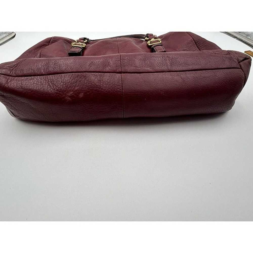 Coach Burgundy Plum Madison Leather Flap Carryall… - image 11