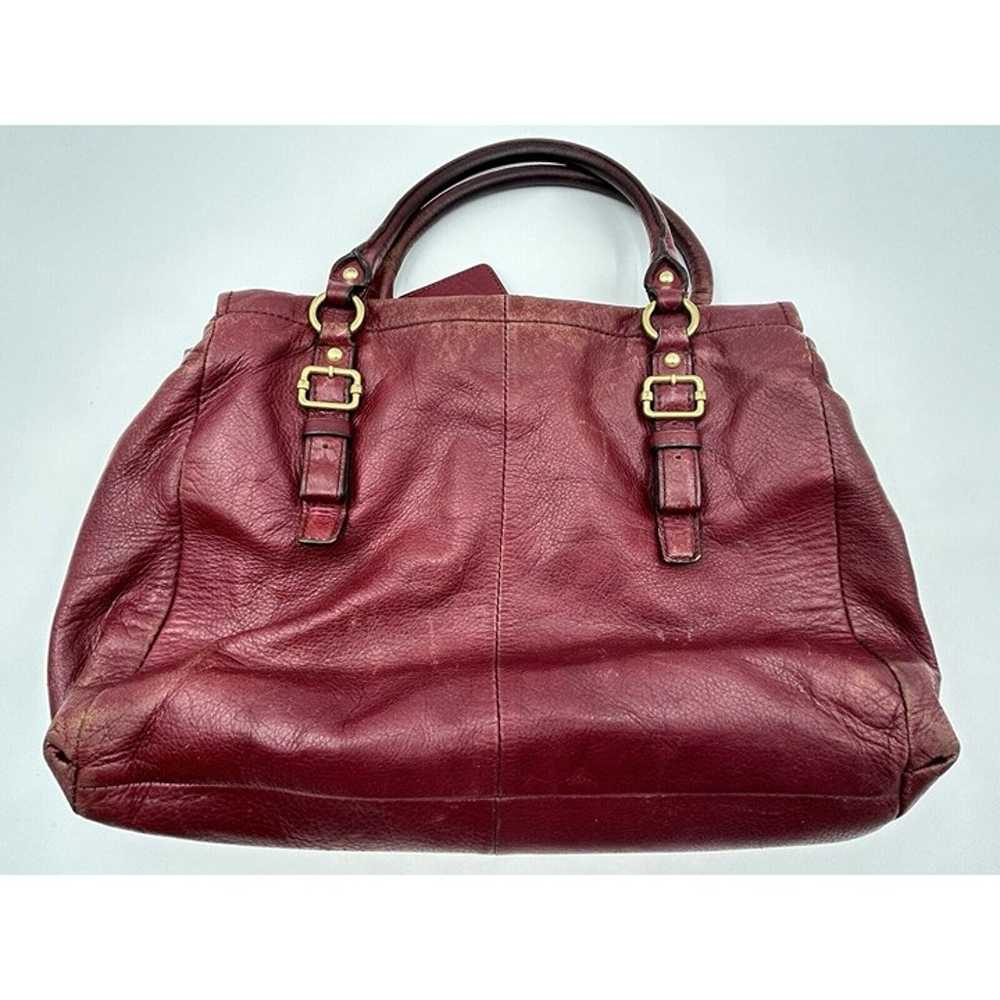 Coach Burgundy Plum Madison Leather Flap Carryall… - image 8