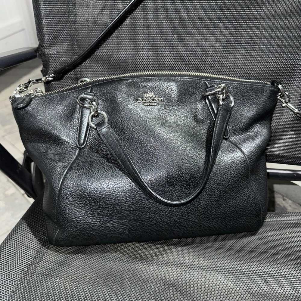 COACH Pebbled Leather Kelsey Satchel F36675 Black… - image 2