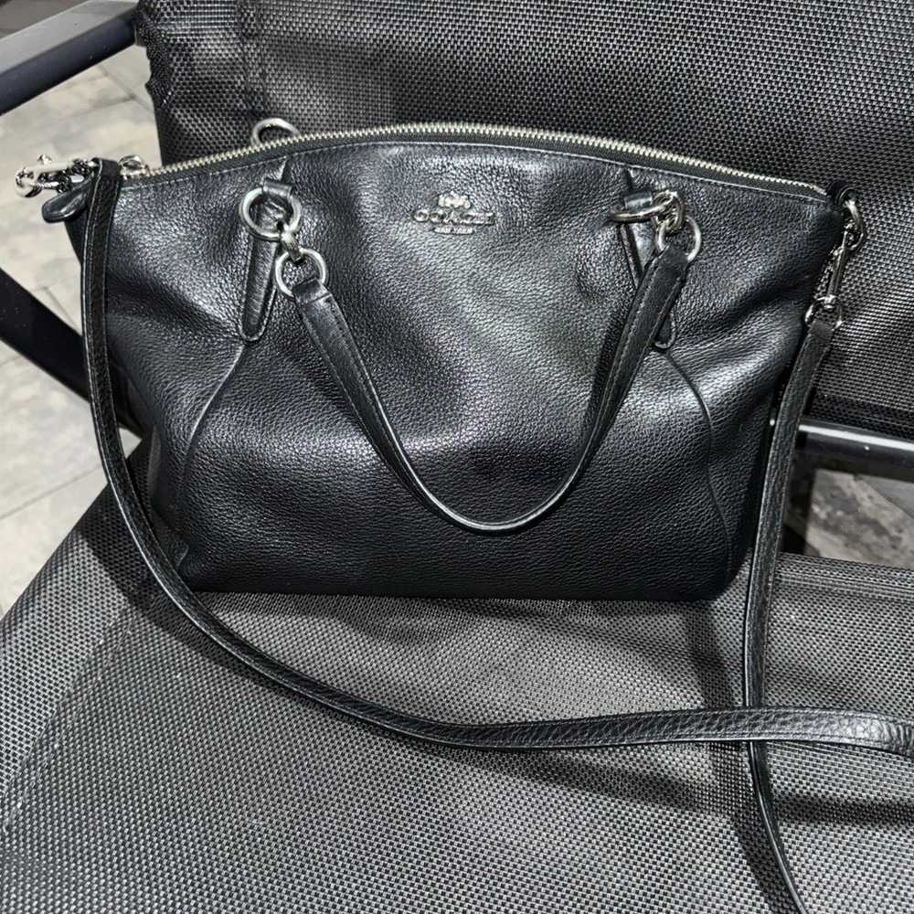 COACH Pebbled Leather Kelsey Satchel F36675 Black… - image 3