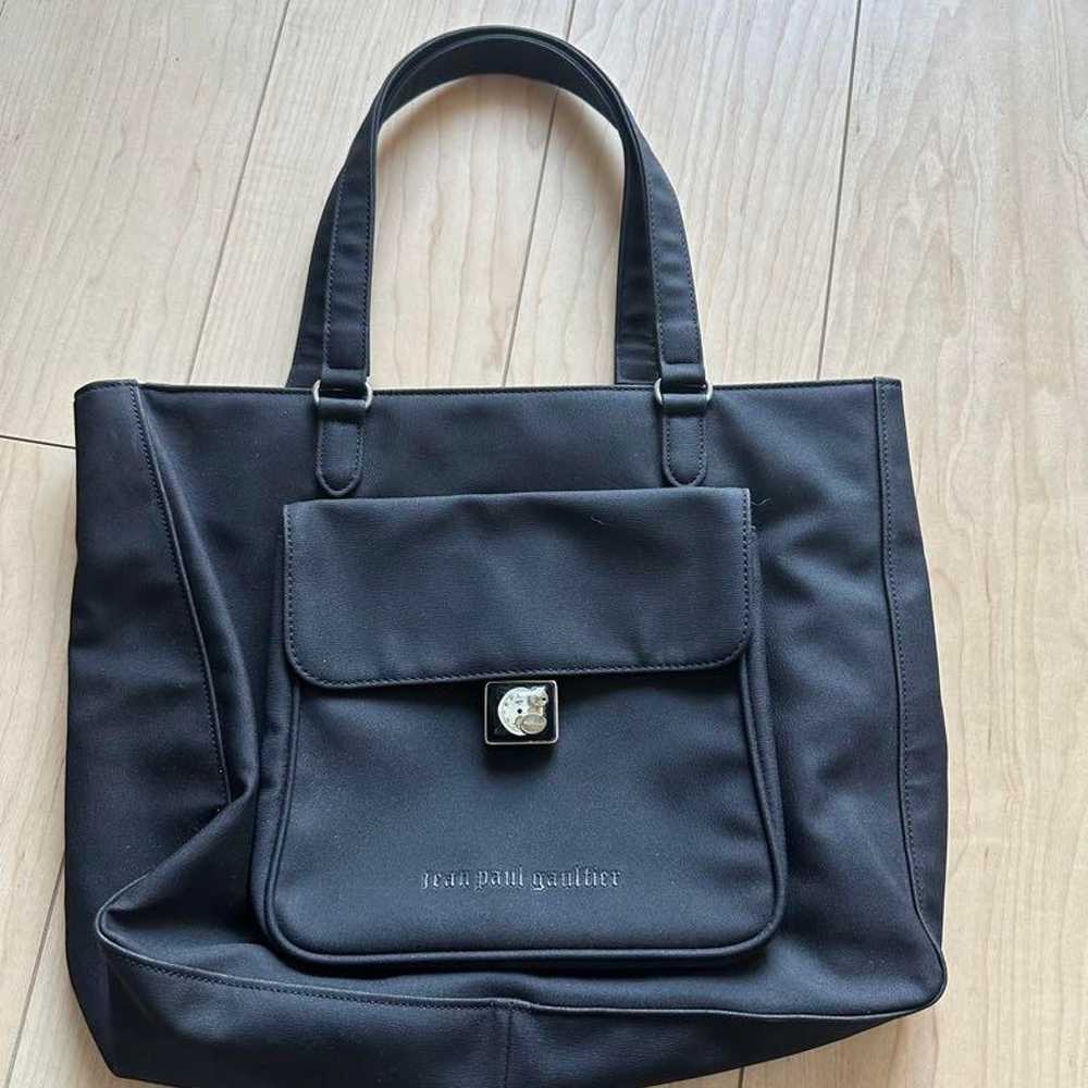 Jean Paul Gaultier Black Tote Bag Handbag - image 1