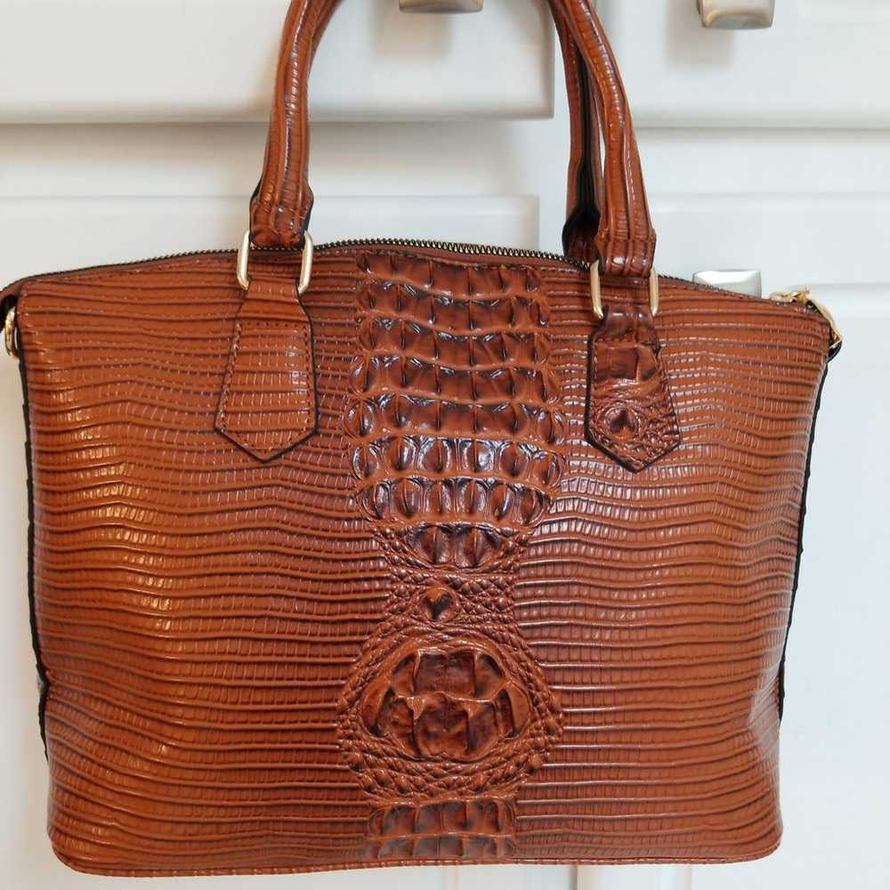 Croc pattern satchel handbag - image 1