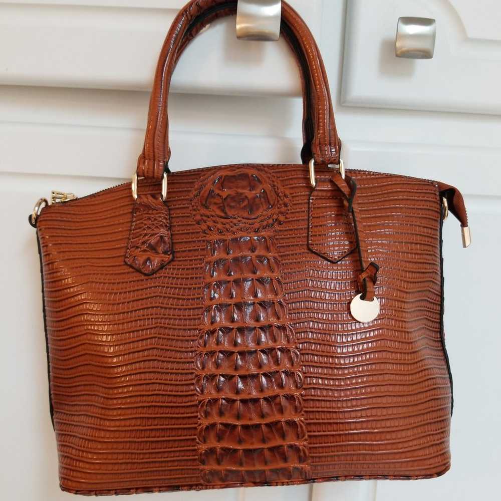 Croc pattern satchel handbag - image 2