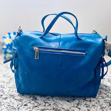 Ora Delphine Blue Suede Handbag