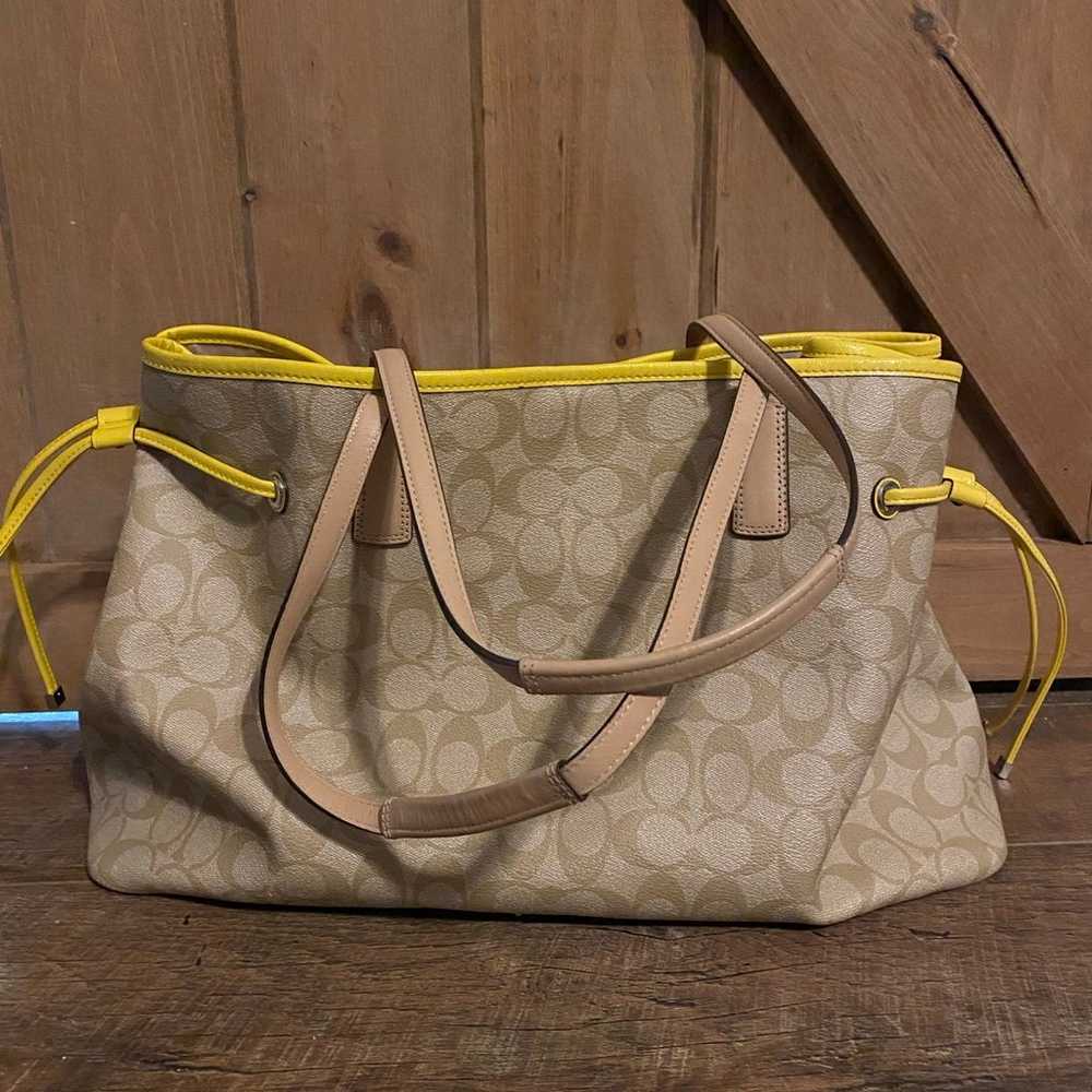 Coach Signature Stripe Drawstring Carryall Tote - image 4