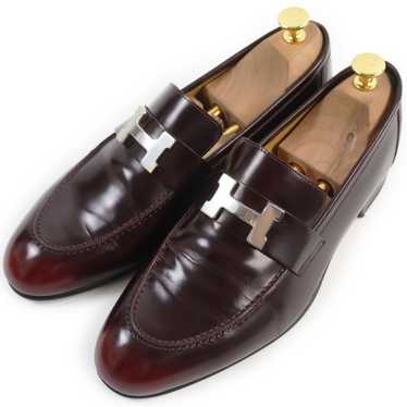 HERMES loafers leather Burgundy moccasins paris 4… - image 1