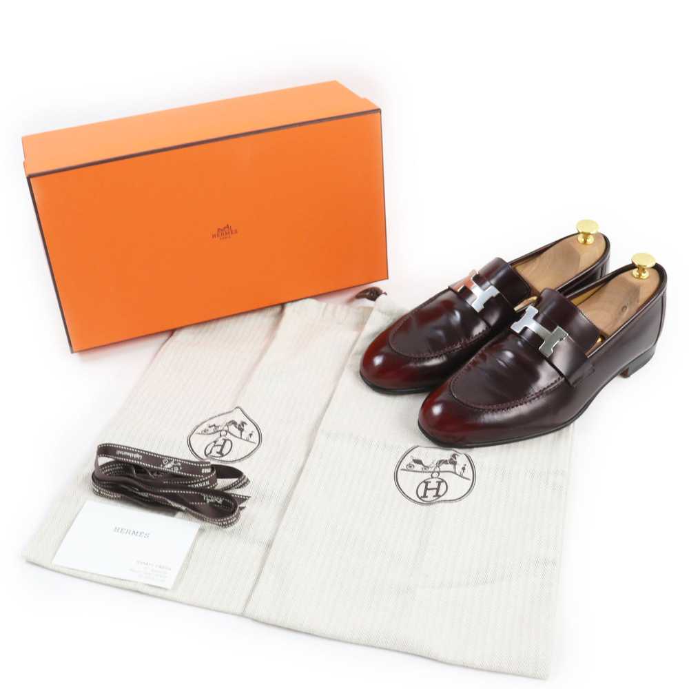 HERMES loafers leather Burgundy moccasins paris 4… - image 2