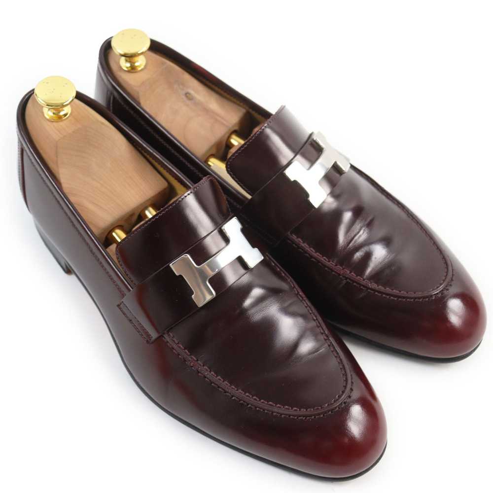 HERMES loafers leather Burgundy moccasins paris 4… - image 3