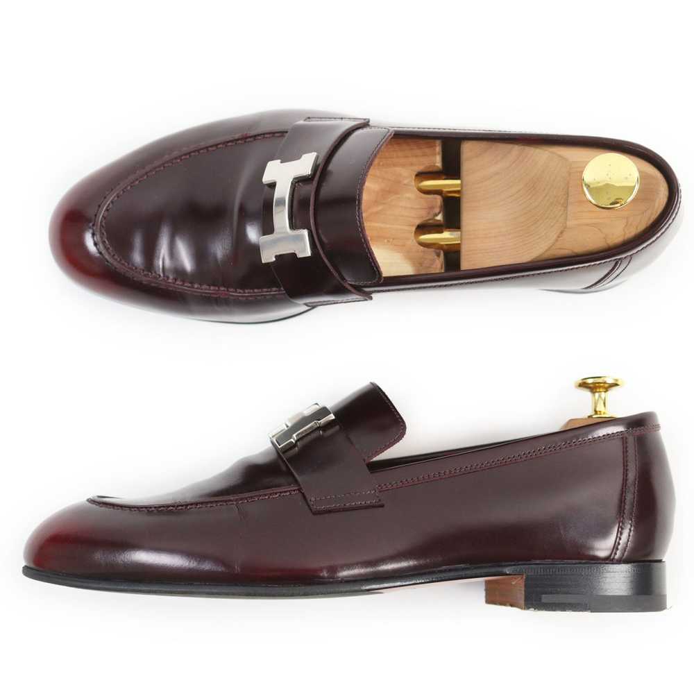 HERMES loafers leather Burgundy moccasins paris 4… - image 4