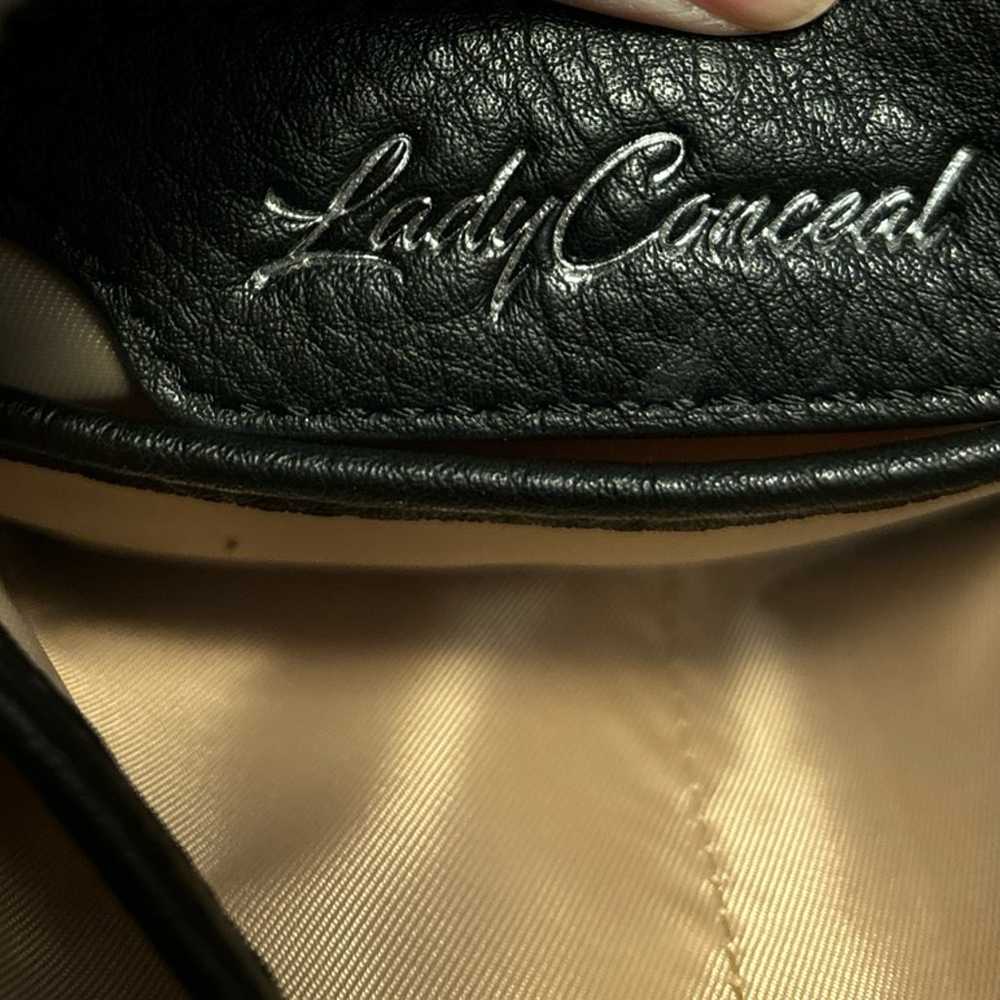 Lady Conceal Black Leather Satchel - image 4