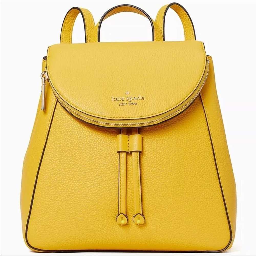 Kate Spade Leila Sunflower Medium flap Backpack P… - image 1