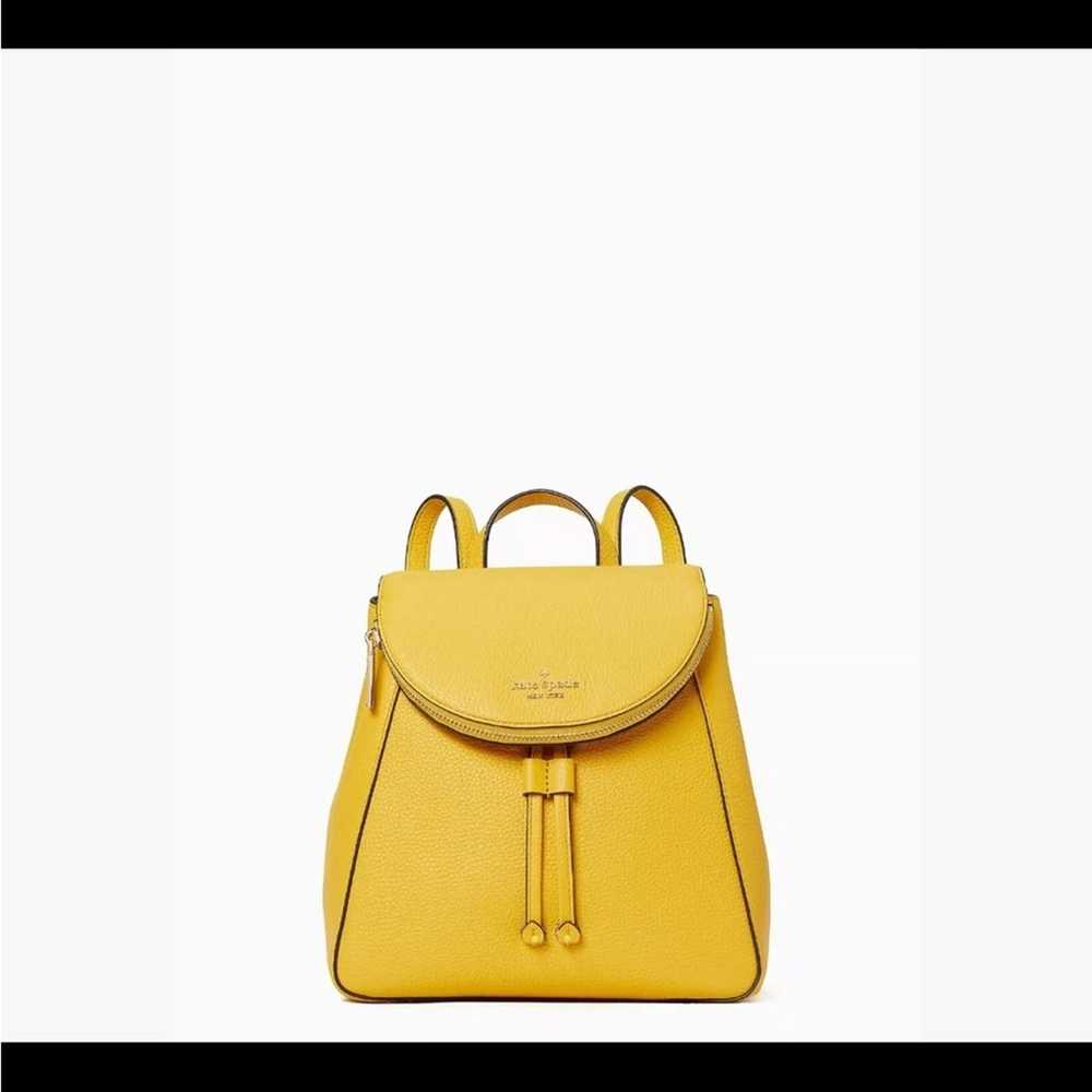 Kate Spade Leila Sunflower Medium flap Backpack P… - image 2