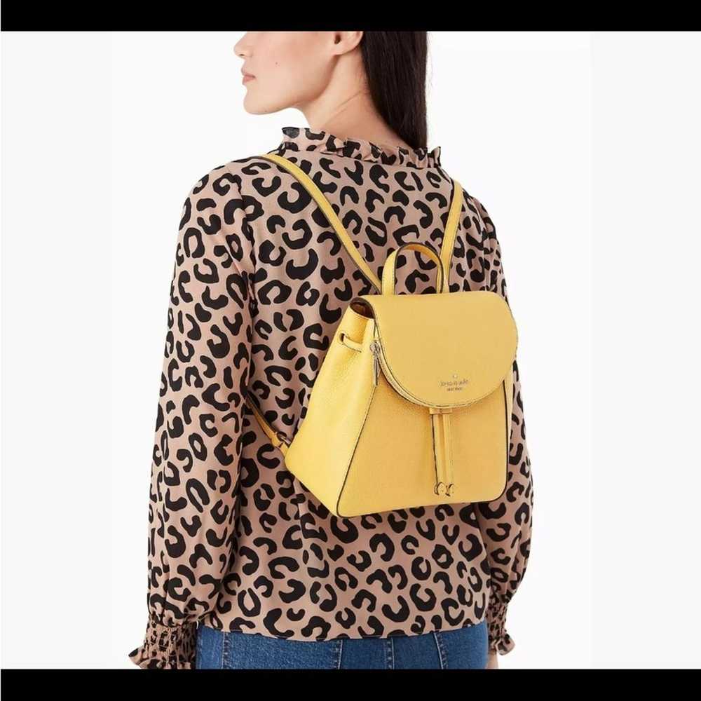 Kate Spade Leila Sunflower Medium flap Backpack P… - image 3