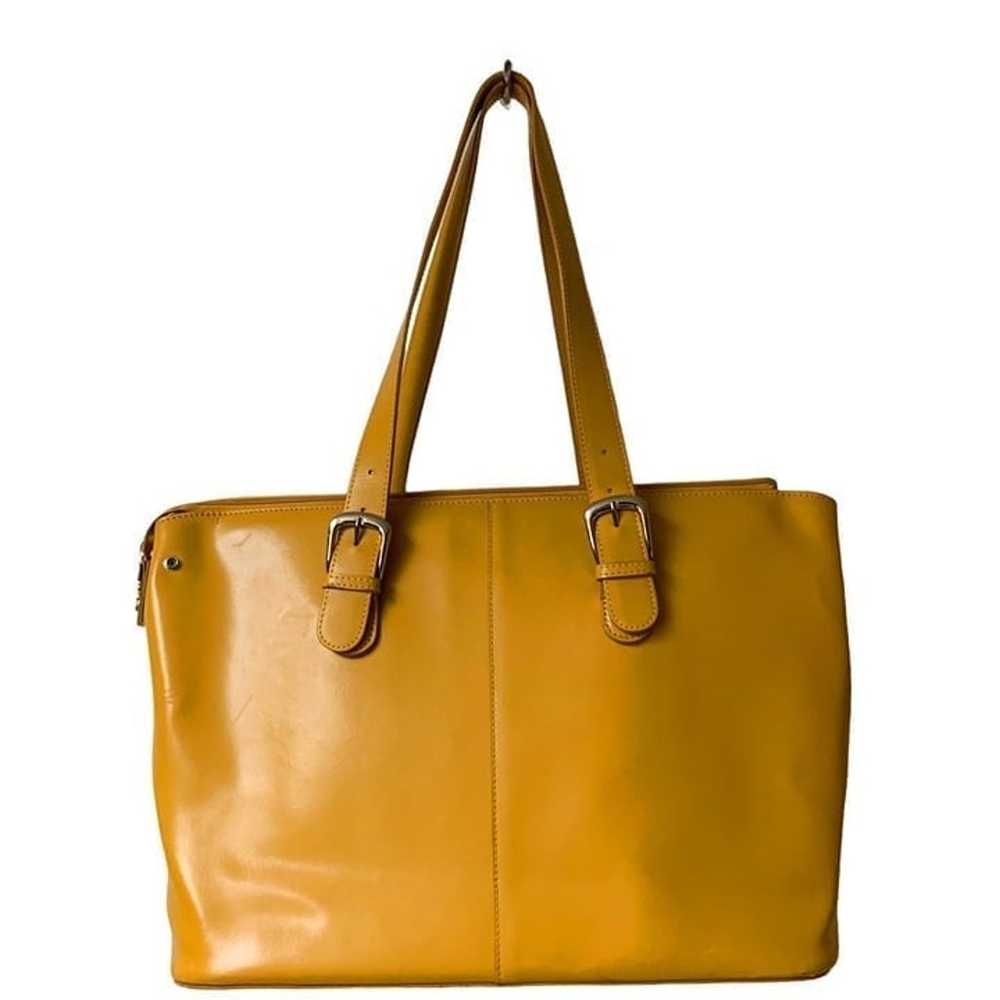 JACK GEORGES Milano Madison Avenue Mustard Leathe… - image 1