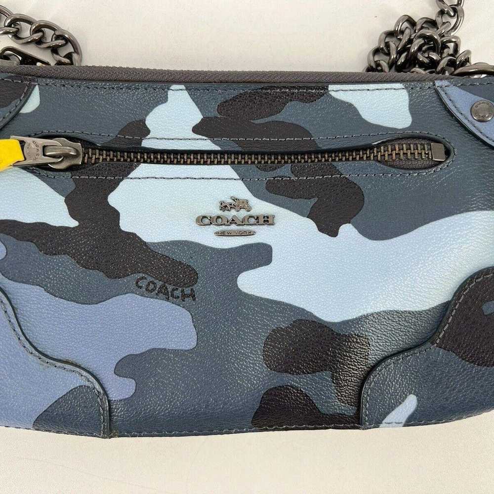 Coach Mickie Camo camouflage Pebble Embossed clut… - image 2