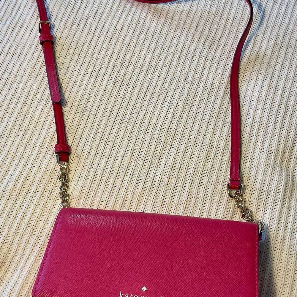 Kate Spade Small Flap Chain Crossbody Pink Saffia… - image 3