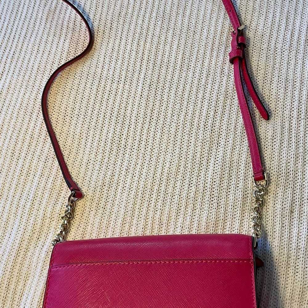 Kate Spade Small Flap Chain Crossbody Pink Saffia… - image 5