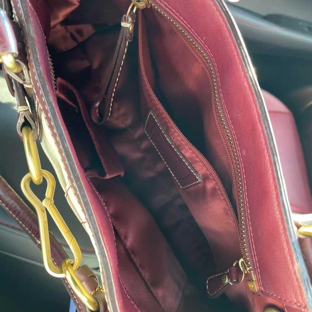 COACH Ivory Burgundy Handbag - image 4