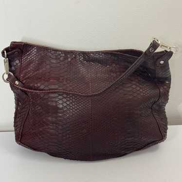 Hayward Python Burgundy Hobo Bag - image 1