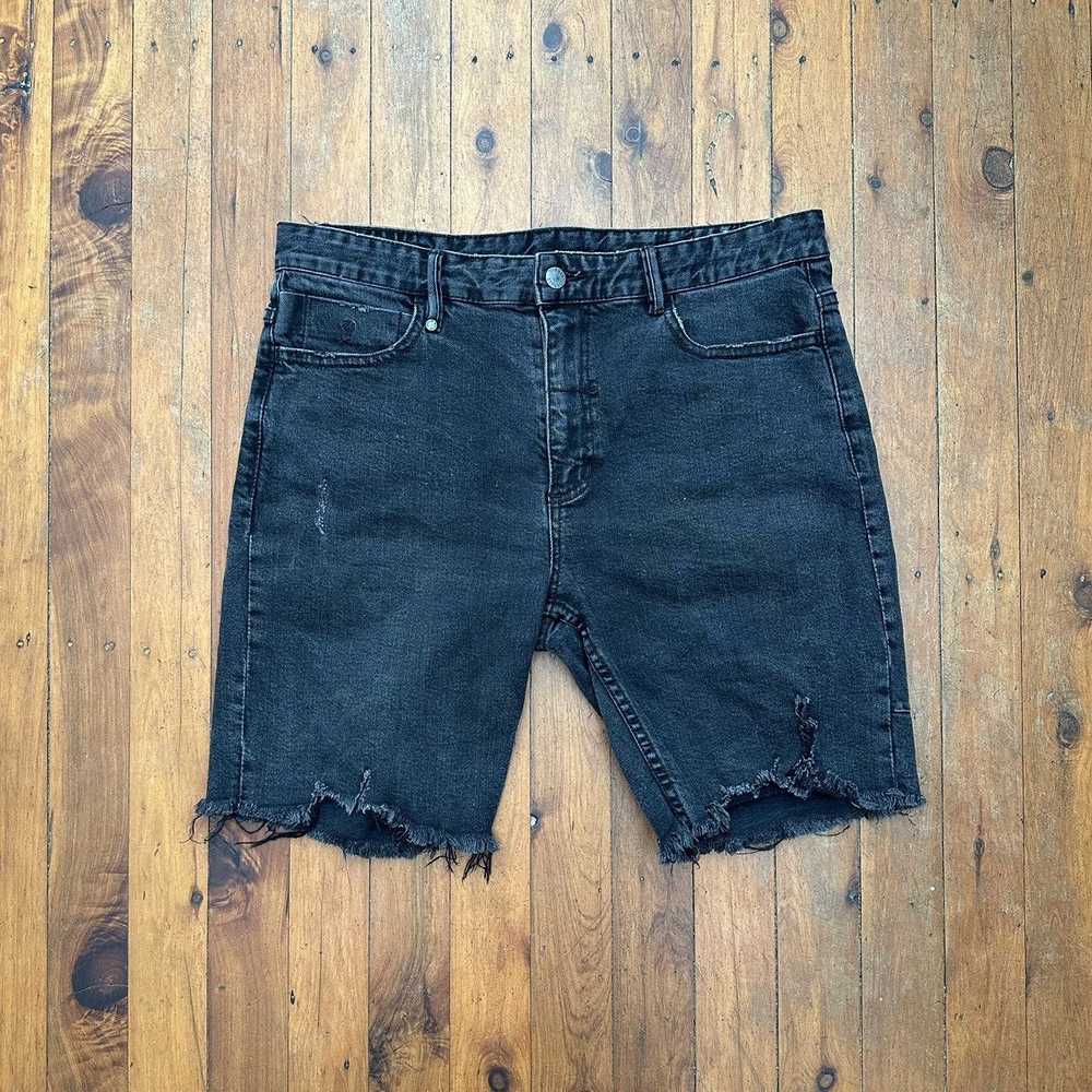 Thrills Thrills Bones Black Denim Shorts Size 34 - image 1