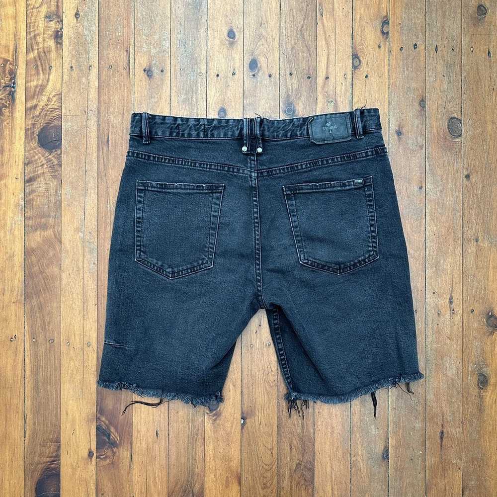 Thrills Thrills Bones Black Denim Shorts Size 34 - image 2