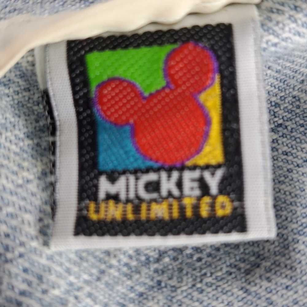 Vintage Mickey Mouse embroidered light wash faded… - image 6